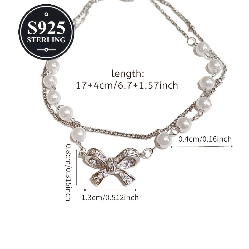Double-Layer Bow Stacking Bracelet, 925 Hypoallergenic Design